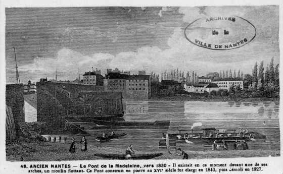 Le pont de la Madeleine vers 1830