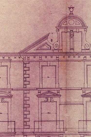 Plan de la façade de l’immeuble Grandjouan
