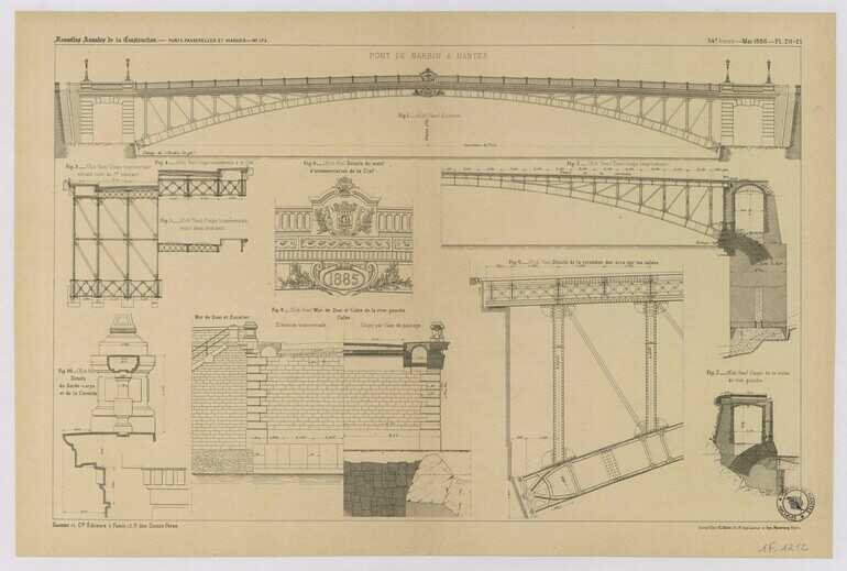 Plan du pont de Barbin à Nantes