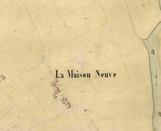 Détail de la Rivière sur le cadastre parcellaire de la commune de Doulon