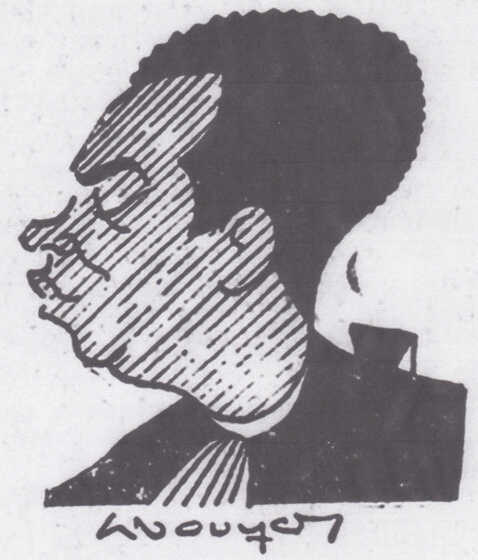 Maître Gaston Monnerville (croquis d'audience de Bouyer)