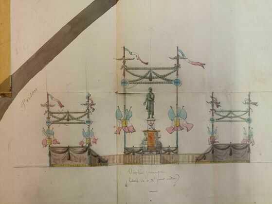 Projet de décor autour du monument à Adolphe Billault