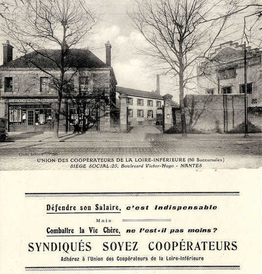Façade des bâtiments du siège de l'Union des coopérateurs, 25 boulevard Victor-Hugo