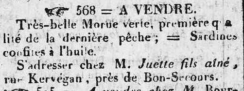 Extrait de « Feuille commerciale, d’affiches, annonces judiciaires et avis divers » du 19 mars 1827