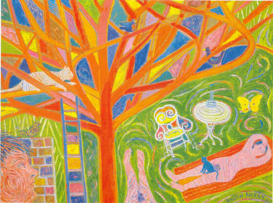 Dessin, L’arbre rouge, Michel Noury