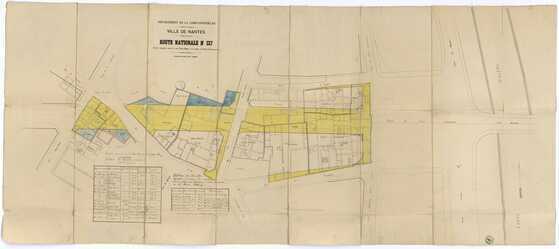 Plan du percement de la rue de Strasbourg pour la route nationale n°137