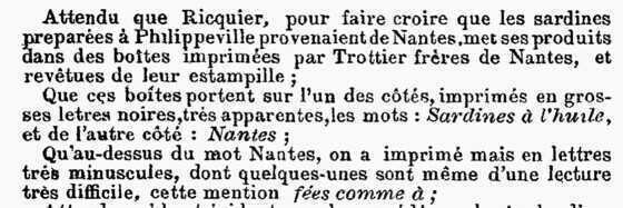 Extrait de la rubrique « Jurisprudence » de la « Revue des vins et liqueurs et des produits alimentaires pour l’exportation »