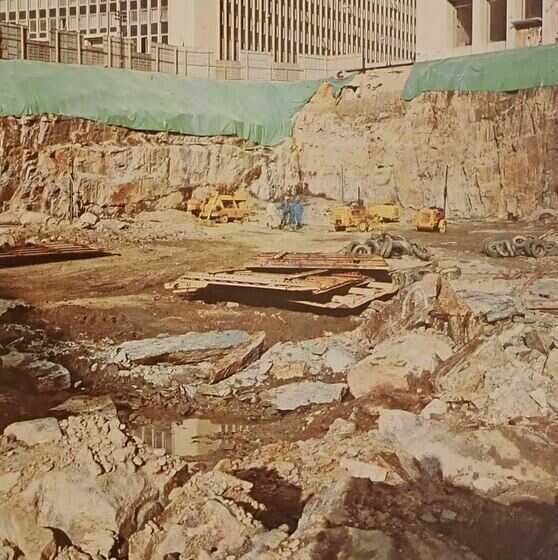 Premiers terrassements du chantier de la tour Bretagne 