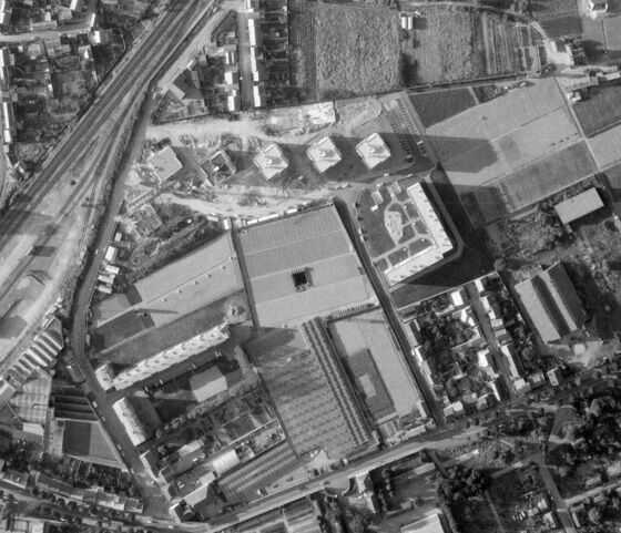 Vue aérienne du lotissement Praud de 1971