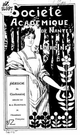 Affiche de la séance du centenaire de la Société Académique de Nantes et de Loire-Inférieure