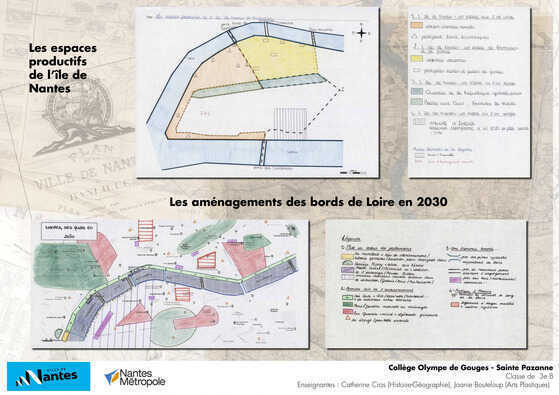 Croquis géographiques réalisés par les classes de collège.