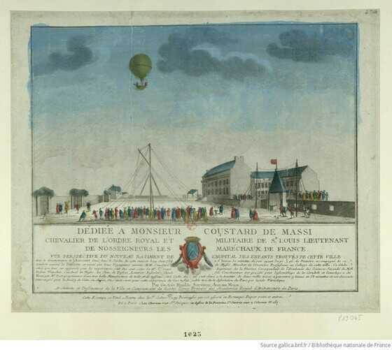 Estampe, Vue perspective du nouveau bâtiment de l'Hôpital des enfants trouvés de cette ville