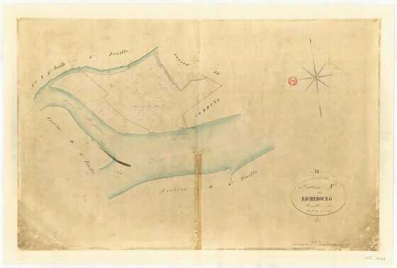 Prairie de Mauves d’après un plan cadastral parcellaire de la commune de Nantes