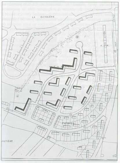 Plan de masse du second projet d’extension du lotissement de la Boissière