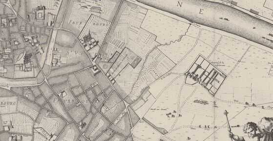 Détail du fac-similé du plan de Paris par Jouvin de Rochefort