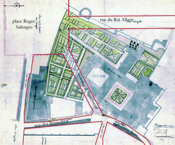 Plan du projet de percement du Couvent des Cordeliers