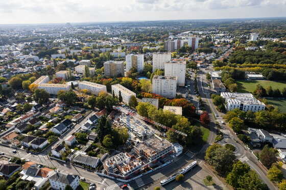 Vue aérienne du quartier du Chêne-des-Anglais en 2022