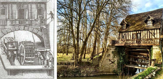 Disposition de la roue à aubes