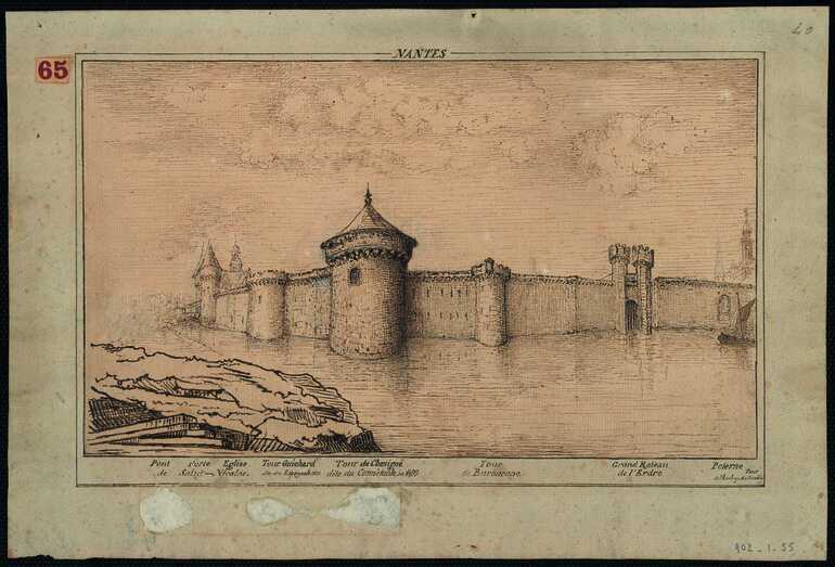 <i>Murs de la ville de la poterne de la Bléterie jusqu'à la porte Saint-Nicolas</i>, copie à la plume d'un dessin de 1747