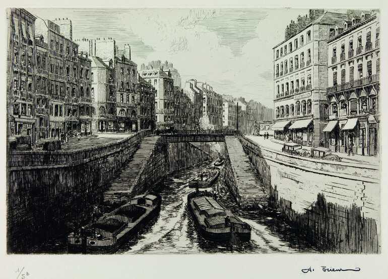 Eau-forte, <i>Le pont d'Orléans</i>