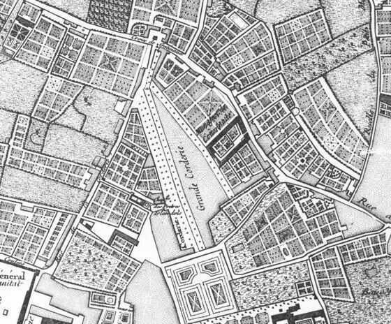 Localisation de la Grande Corderie sur le plan Cacault
