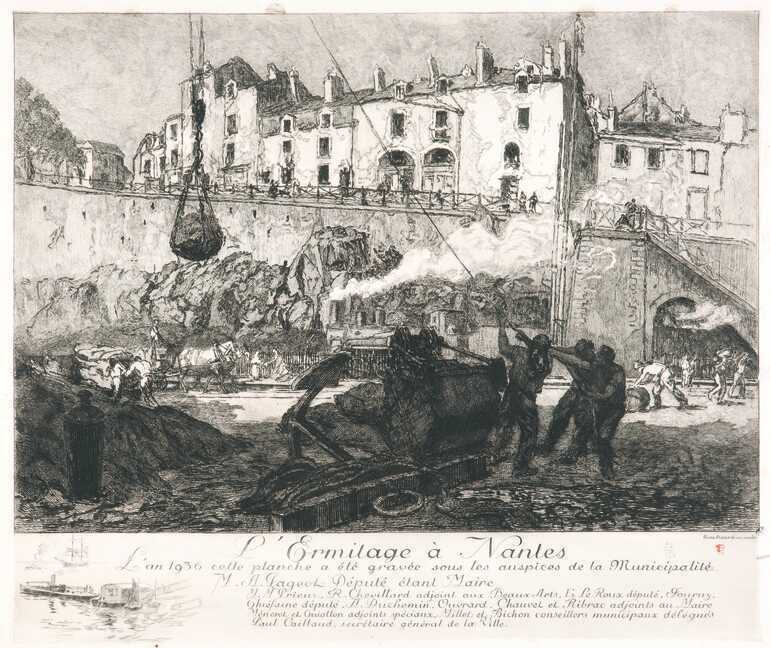 Eau-forte sur vélin, <i>L'Ermitage à Nantes</i>