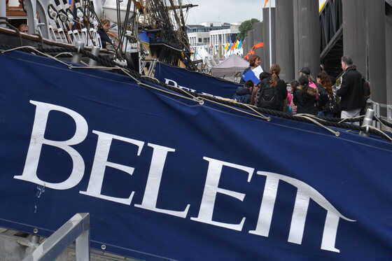Visite du Belem par un matelot, membre de l'équipage.
