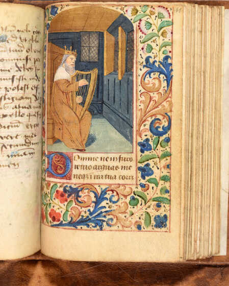 Livre d’heures manuscrit et enluminé – Le roi David