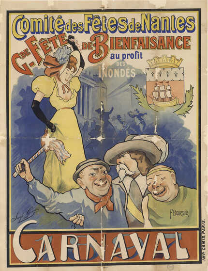 Affiche pour la « Grande Fête de bienfaisance au profit des inondés », carnaval de 1897