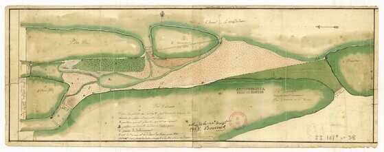 Plan de débornement de l'île du Bois-Joly à l'île Beaulieu