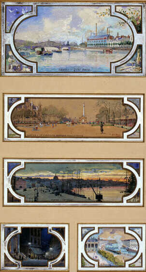 Illustrations pour une boîte à gateaux LU, <i>Vues de Nantes</i>