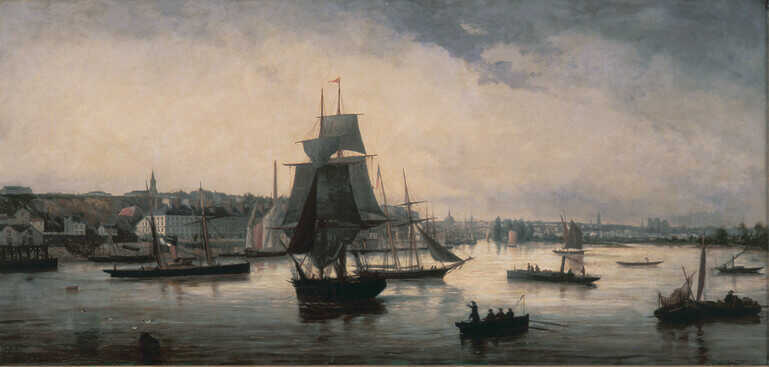 Huile sur toile, <i>Le port de Nantes</i>