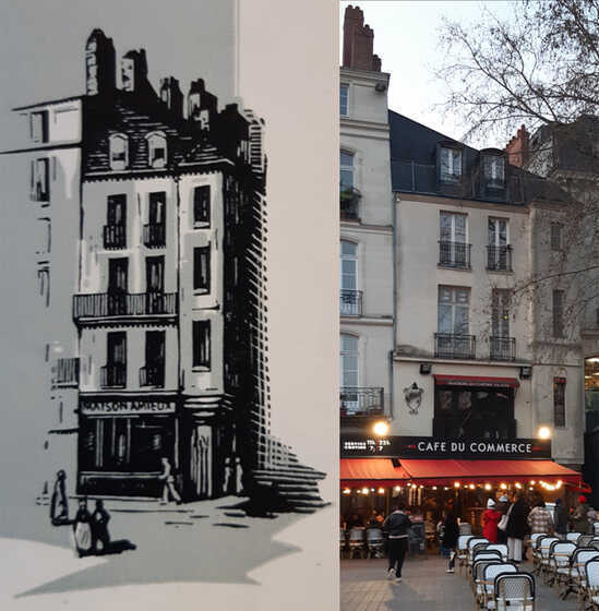 L’immeuble à la « tourelle carrée », place du Commerce