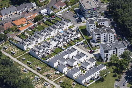 Vue aérienne du nouveau quartier des Bruyères