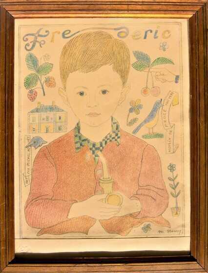 Pastel sur papier, Portrait de son neveu Frédéric, Michel Noury