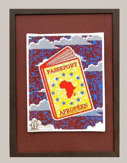 Œuvre de l’artiste visuel Gombo présentée à l’exposition « Pano Da Costa » (MAFRO, Salvador de Bahia, Brésil)