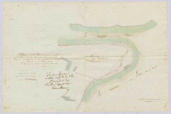 Plan de l'île Gaborit située au confluent de la Loire et de la Sèvre