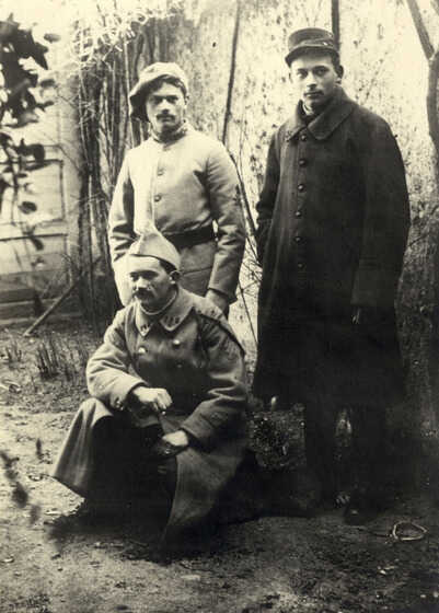 Les trois frères Digo en permission, février 1918