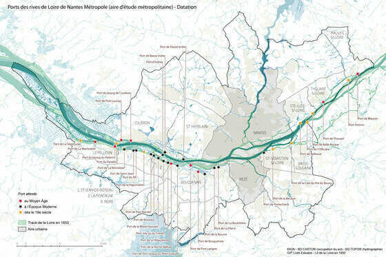 Carte des ports des rives de Loire de Nantes Métropole