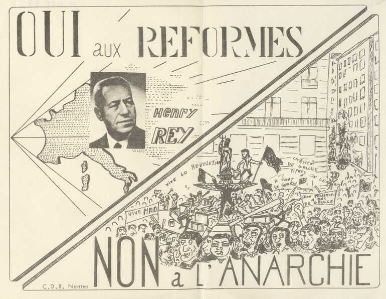 Tract du Comité de défense de la République, <i>Oui aux réformes, non à l'anarchie</i>