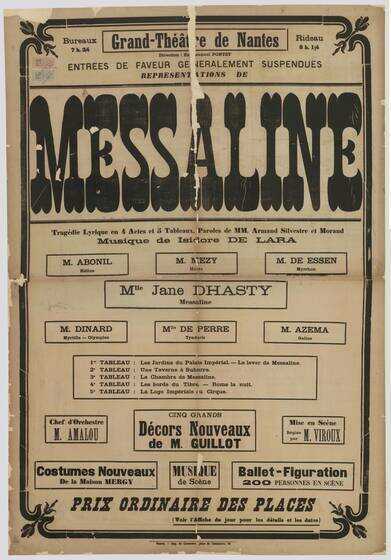 Affiche de la pièce Messaline