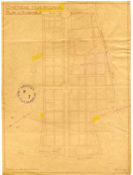 Plan d’ensemble du cimetière de la Miséricorde