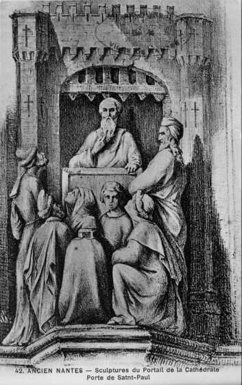 Représentation d’une sculpture de la porte de Saint-Paul du portail de la cathédrale de Nantes