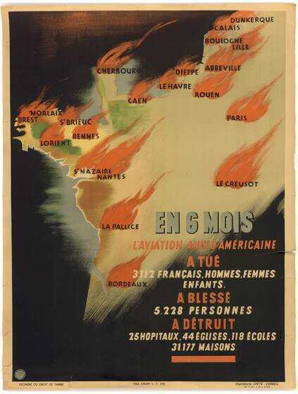 Affiche de propagande sur les bombardements anglais et américains