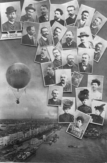 Photomontage d’Edmond David et de ses passagers
