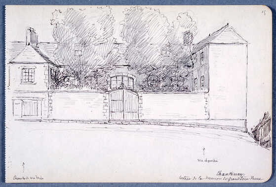 Dessin de la façade sur rue de la maison des parents de Jules Verne