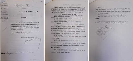Copie du Procès-Verbal d’embarquement à Nantes envoyé par la Préfecture à M. Cassegrain, 25 septembre 1909