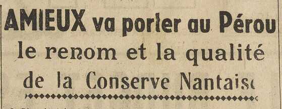 Extrait du journal « L’Éclair » évoquant l’installation de Amieux Frères au Pérou