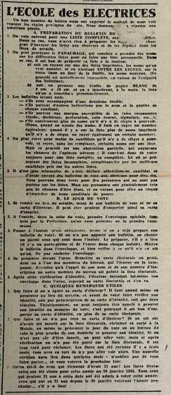 « L’école des électrices », La voix de l’ouest, 28-29 avril 1945