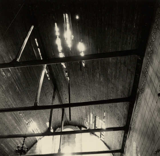 Voûte lambrissée de la nef de l'ancienne église Saint-Médard de Doulon